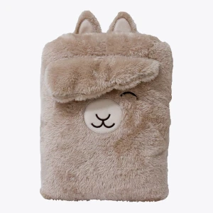 Alpaca Plush Pillow Blanket (Brown)