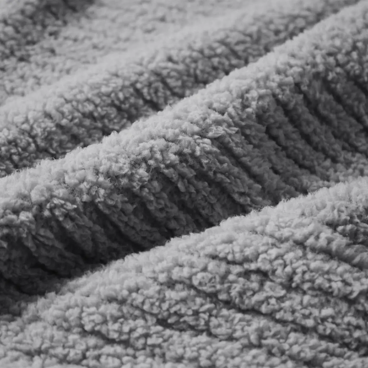 Fino Plush Blanket | Bold Striped Textured | Light Grey