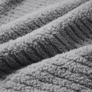 Fino Plush Blanket | Bold Striped Textured | Light Grey