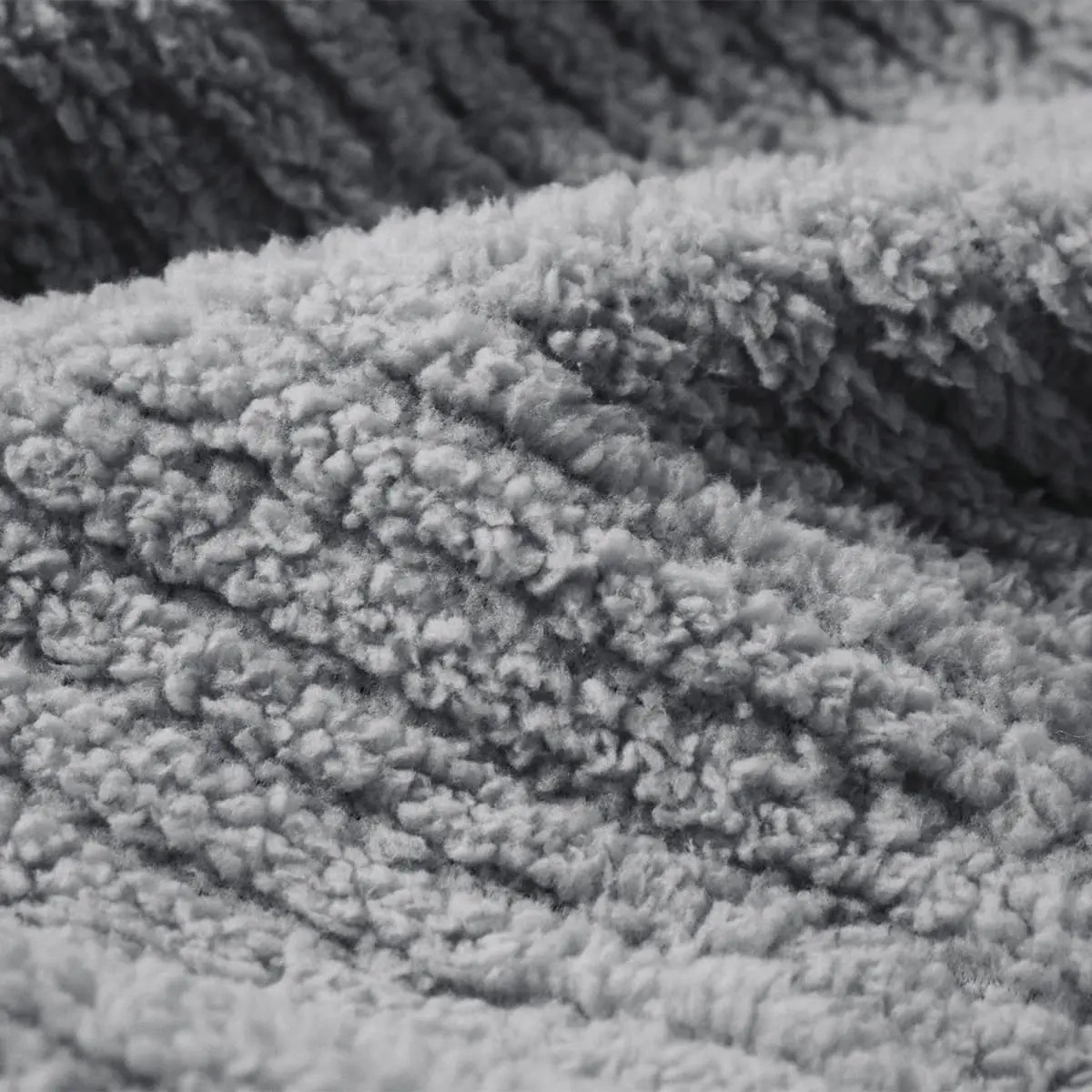 Fino Plush Blanket | Bold Striped Textured | Light Grey
