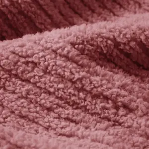 Fino Plush Throw | Bold Striped Textured | Pink