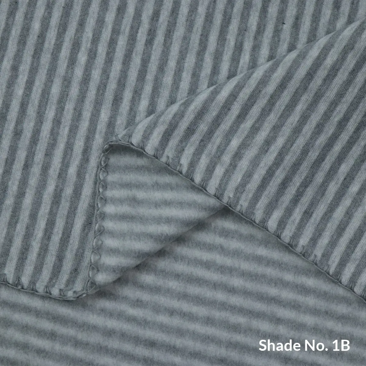 No-Dye Melange Fleece Throw | Single-Sided Brushed | Stripe I Grey Shade