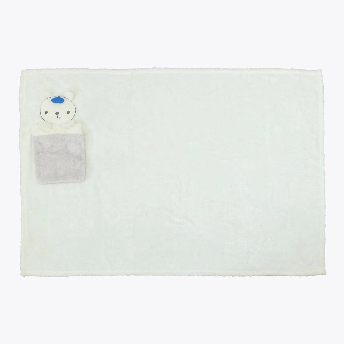 Pol 3D Embroidery Portable Plush Blanket (White)